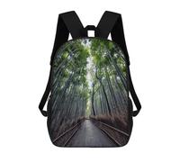 sinyumoney 3D Printed 17inch School Bag Path In The Bamboo Kid's Backpack Bookbag Cute Rucksacks Fashion Casual Schoolbag for Kids for Girl Boy