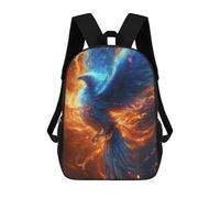 sinyumoney 3D Printed 17inch School Bag Phoenix Rising Firebird Artwork -5 Kid's Backpack Bookbag Cute Rucksacks Fashion Casual Schoolbag for Kids for Girl Boy