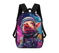 sinyumoney 3D Printed 17inch School Bag Pig Astronaut in Space Suit Kid's Backpack Bookbag Cute Rucksacks Fashion Casual Schoolbag for Kids for Girl Boy