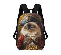 sinyumoney 3D Printed 17inch School Bag Pirate Cat Treasure Chest-13 Kid's Backpack Bookbag Cute Rucksacks Fashion Casual Schoolbag for Kids for Girl Boy