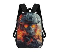 sinyumoney 3D Printed 17inch School Bag Post-Apocalyptic Warrior Gear Kid's Backpack Bookbag Cute Rucksacks Fashion Casual Schoolbag for Kids for Girl Boy