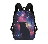 sinyumoney 3D Printed 17inch School Bag Rat Silhouette Galaxy Kid's Backpack Bookbag Cute Rucksacks Fashion Casual Schoolbag for Kids for Girl Boy