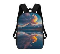 sinyumoney 3D Printed 17inch School Bag Reflected Mountain Majesty Kid's Backpack Bookbag Cute Rucksacks Fashion Casual Schoolbag for Kids for Girl Boy