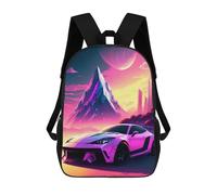 sinyumoney 3D Printed 17inch School Bag Retro Car 13 Kid's Backpack Bookbag Cute Rucksacks Fashion Casual Schoolbag for Kids for Girl Boy