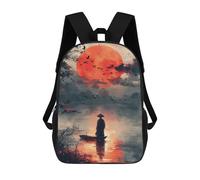 sinyumoney 3D Printed 17inch School Bag Silhouette at Sunset Kid's Backpack Bookbag Cute Rucksacks Fashion Casual Schoolbag for Kids for Girl Boy