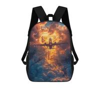 sinyumoney 3D Printed 17inch School Bag Sky High Adventure Flight Through Clouds Kid's Backpack Bookbag Cute Rucksacks Fashion Casual Schoolbag for Kids for Girl Boy