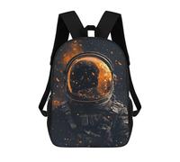 sinyumoney 3D Printed 17inch School Bag Space Astronaut Helmet Kid's Backpack Bookbag Cute Rucksacks Fashion Casual Schoolbag for Kids for Girl Boy