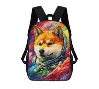 sinyumoney 3D Printed 17inch School Bag Space Dog Astronaut Art-24 Kid's Backpack Bookbag Cute Rucksacks Fashion Casual Schoolbag for Kids for Girl Boy