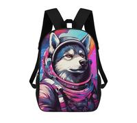 sinyumoney 3D Printed 17inch School Bag Space Dog Explorer-140 Kid's Backpack Bookbag Cute Rucksacks Fashion Casual Schoolbag for Kids for Girl Boy