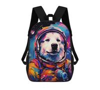 sinyumoney 3D Printed 17inch School Bag Space Dog Explorer-166 Kid's Backpack Bookbag Cute Rucksacks Fashion Casual Schoolbag for Kids for Girl Boy