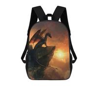 sinyumoney 3D Printed 17inch School Bag Space Dragon On A Cliff Kid's Backpack Bookbag Cute Rucksacks Fashion Casual Schoolbag for Kids for Girl Boy