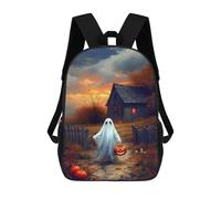 sinyumoney 3D Printed 17inch School Bag Spooky Stroll Kid's Backpack Bookbag Cute Rucksacks Fashion Casual Schoolbag for Kids for Girl Boy