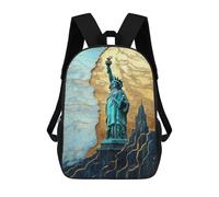 sinyumoney 3D Printed 17inch School Bag Statue of Liberty Art Print Kid's Backpack Bookbag Cute Rucksacks Fashion Casual Schoolbag for Kids for Girl Boy