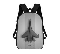 sinyumoney 3D Printed 17inch School Bag Sukhoi Su 27 Kid's Backpack Bookbag Cute Rucksacks Fashion Casual Schoolbag for Kids for Girl Boy