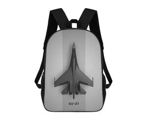 sinyumoney 3D Printed 17inch School Bag Sukhoi Su 27 Kid's Backpack Bookbag Cute Rucksacks Fashion Casual Schoolbag for Kids for Girl Boy
