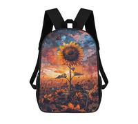 sinyumoney 3D Printed 17inch School Bag Sunflower Field Sunset-12 Kid's Backpack Bookbag Cute Rucksacks Fashion Casual Schoolbag for Kids for Girl Boy