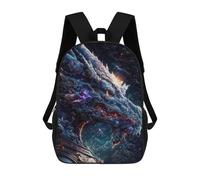 sinyumoney 3D Printed 17inch School Bag The Blue Old Space Dragon Kid's Backpack Bookbag Cute Rucksacks Fashion Casual Schoolbag for Kids for Girl Boy