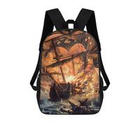 sinyumoney 3D Printed 17inch School Bag The End Kid's Backpack Bookbag Cute Rucksacks Fashion Casual Schoolbag for Kids for Girl Boy