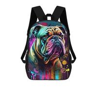 sinyumoney 3D Printed 17inch School Bag The Gently Bulldog Kid's Backpack Bookbag Cute Rucksacks Fashion Casual Schoolbag for Kids for Girl Boy