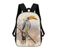 sinyumoney 3D Printed 17inch School Bag Toucan Bird Perched Branch Kid's Backpack Bookbag Cute Rucksacks Fashion Casual Schoolbag for Kids for Girl Boy