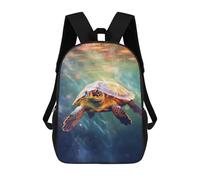 sinyumoney 3D Printed 17inch School Bag Turtle Douple Exposure Kid's Backpack Bookbag Cute Rucksacks Fashion Casual Schoolbag for Kids for Girl Boy