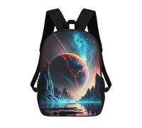 sinyumoney 3D Printed 17inch School Bag Universe Valley Landscape Kid's Backpack Bookbag Cute Rucksacks Fashion Casual Schoolbag for Kids for Girl Boy