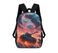 sinyumoney 3D Printed 17inch School Bag War Tank Battle Scene Kid's Backpack Bookbag Cute Rucksacks Fashion Casual Schoolbag for Kids for Girl Boy