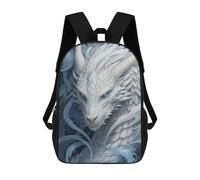 sinyumoney 3D Printed 17inch School Bag White Dragon Fantasy Artwork Kid's Backpack Bookbag Cute Rucksacks Fashion Casual Schoolbag for Kids for Girl Boy