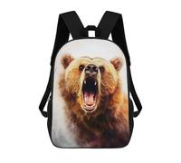 sinyumoney 3D Printed 17inch School Bag Wild Bear Animal Art Kid's Backpack Bookbag Cute Rucksacks Fashion Casual Schoolbag for Kids for Girl Boy