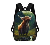 sinyumoney 3D Printed 17inch School Bag Yak Kid's Backpack Bookbag Cute Rucksacks Fashion Casual Schoolbag for Kids for Girl Boy