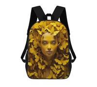 sinyumoney 3D Printed 17inch School Bag Yellow Butterflies Kid's Backpack Bookbag Cute Rucksacks Fashion Casual Schoolbag for Kids for Girl Boy