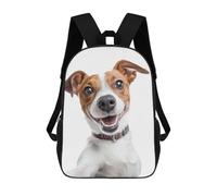 sinyumoney 3D Printed 17inch Smiling Jack Russell Selfie Dog Children's School Bags Rucksacks High Capacity Travel Kids School Bag Fashion Book Bags Boy Girl Back Pack
