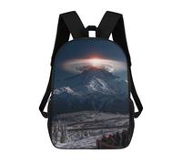 sinyumoney 3D Printed 17inch Snow-Capped Mountain Sunrise Children's School Bags Rucksacks High Capacity Travel Kids School Bag Fashion Book Bags Boy Girl Back Pack