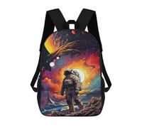sinyumoney 3D Printed 17inch Space Astronaut Adventure -3 Children's School Bags Rucksacks High Capacity Travel Kids School Bag Fashion Book Bags Boy Girl Back Pack