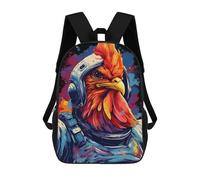 sinyumoney 3D Printed 17inch Space Chicken Helmet Art Children's School Bags Rucksacks High Capacity Travel Kids School Bag Fashion Book Bags Boy Girl Back Pack