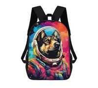 sinyumoney 3D Printed 17inch Space Dog Explorer-75 Children's School Bags Rucksacks High Capacity Travel Kids School Bag Fashion Book Bags Boy Girl Back Pack