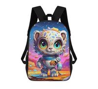 sinyumoney 3D Printed 17inch Space Leopard Adventure -1 Children's School Bags Rucksacks High Capacity Travel Kids School Bag Fashion Book Bags Boy Girl Back Pack