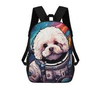 sinyumoney 3D Printed 17inch Space Pooch Adventure -4 Children's School Bags Rucksacks High Capacity Travel Kids School Bag Fashion Book Bags Boy Girl Back Pack