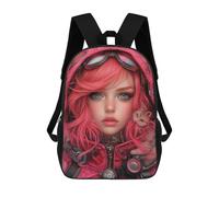 sinyumoney 3D Printed 17inch Steampunk Cat Hoodie with Goggles Children's School Bags Rucksacks High Capacity Travel Kids School Bag Fashion Book Bags Boy Girl Back Pack