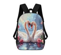 sinyumoney 3D Printed 17inch Swan Lake Romance Art Print Children's School Bags Rucksacks High Capacity Travel Kids School Bag Fashion Book Bags Boy Girl Back Pack