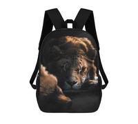sinyumoney 3D Printed 17inch The Sleeping Fox And Lion Children's School Bags Rucksacks High Capacity Travel Kids School Bag Fashion Book Bags Boy Girl Back Pack