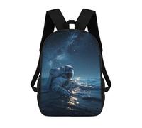 sinyumoney 3D Printed 17inch Travel Bags Astronaut Floating in Ocean Kids School Backpack Outdoor Casual Daypack Fashion Casual Children Backpacks for Girls Women