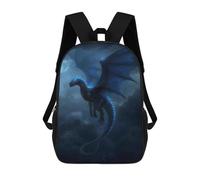 sinyumoney 3D Printed 17inch Travel Bags Blue Dragon Fantasy Artwork -1 Kids School Backpack Outdoor Casual Daypack Fashion Casual Children Backpacks for Girls Women