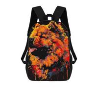 sinyumoney 3D Printed 17inch Travel Bags Colorful Bear Painting Artwork Kids School Backpack Outdoor Casual Daypack Fashion Casual Children Backpacks for Girls Women