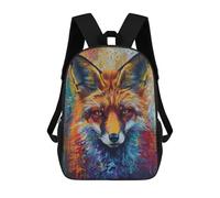 sinyumoney 3D Printed 17inch Travel Bags Colorful Red Fox Kids School Backpack Outdoor Casual Daypack Fashion Casual Children Backpacks for Girls Women