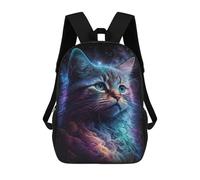 sinyumoney 3D Printed 17inch Travel Bags Cosmic Cat Art Print-9 Kids School Backpack Outdoor Casual Daypack Fashion Casual Children Backpacks for Girls Women