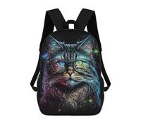 sinyumoney 3D Printed 17inch Travel Bags Cosmic Cat Glasses Art Print-7 Kids School Backpack Outdoor Casual Daypack Fashion Casual Children Backpacks for Girls Women