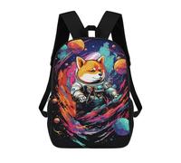 sinyumoney 3D Printed 17inch Travel Bags Cosmic Dog Astronaut Art Print-1 Kids School Backpack Outdoor Casual Daypack Fashion Casual Children Backpacks for Girls Women