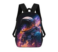 sinyumoney 3D Printed 17inch Travel Bags Cosmic Explorer Chronicles Kids School Backpack Outdoor Casual Daypack Fashion Casual Children Backpacks for Girls Women