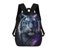 sinyumoney 3D Printed 17inch Travel Bags Cosmic Tiger Portrait-12 Kids School Backpack Outdoor Casual Daypack Fashion Casual Children Backpacks for Girls Women